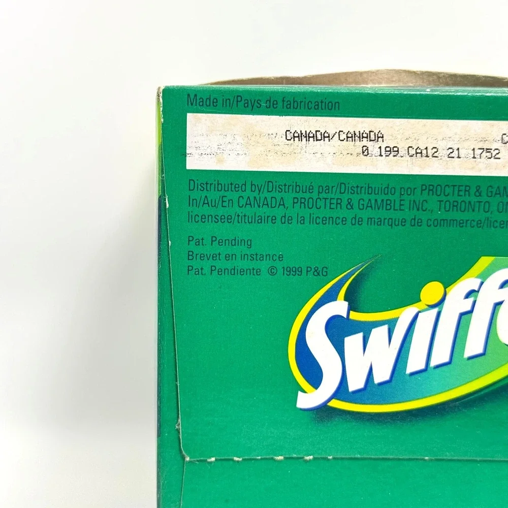 Vtg 1999 Swiffer 32 Disposable Dry Cloths Box Pat. Pending P&G Clean‎ Mop Duster